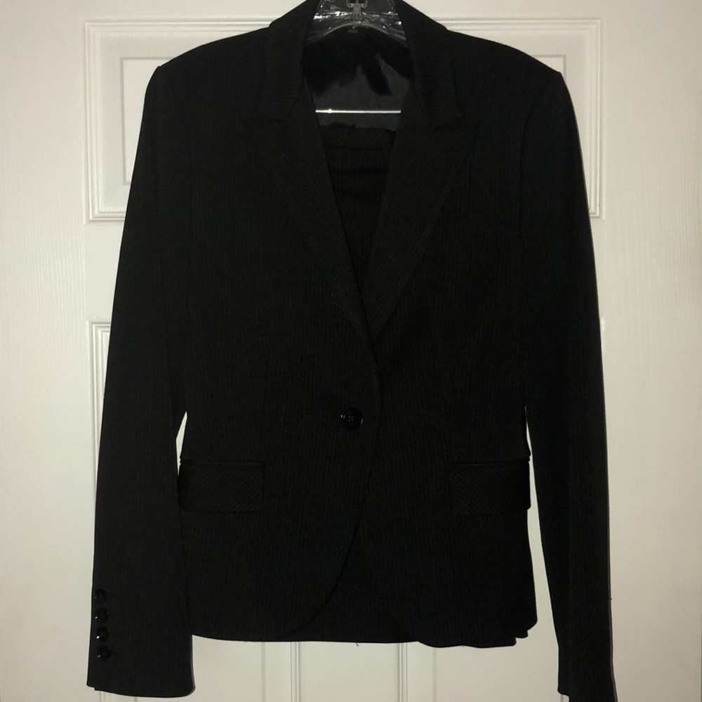 Express black pinstripe suit -jacket, skirt, pants